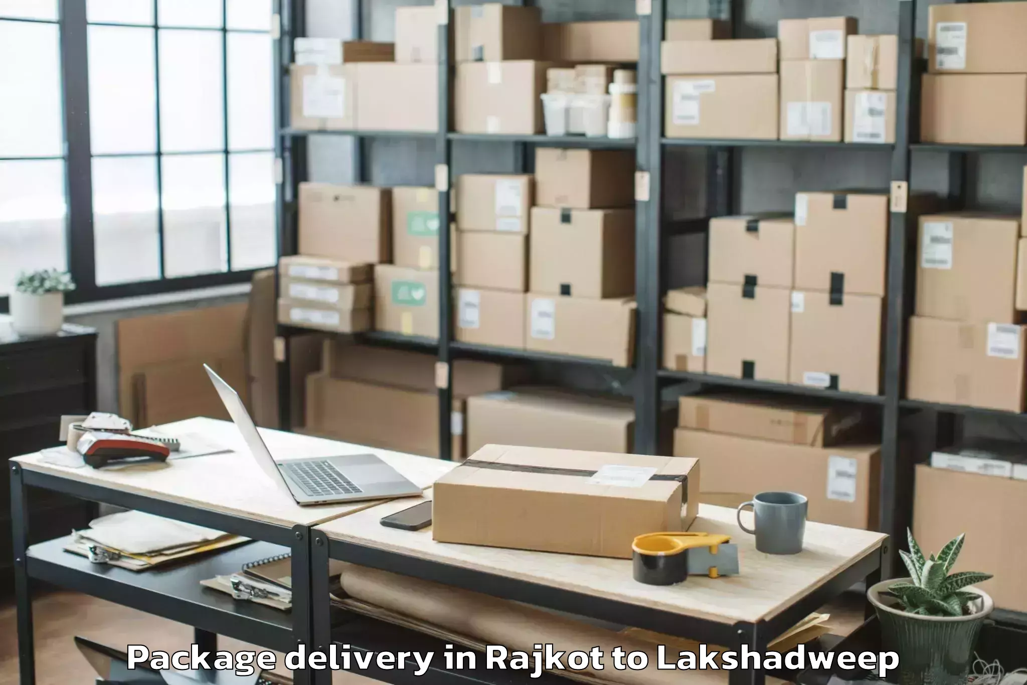 Top Rajkot to Agatti Package Delivery Available